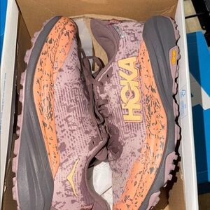 Hoka Women's Trail Sneakers in Mauve and Peach